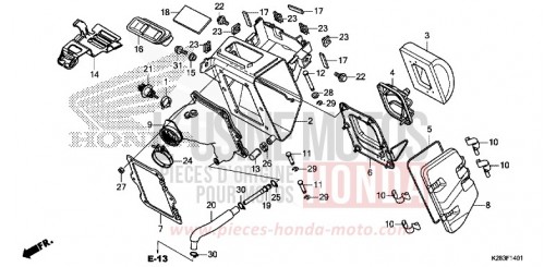 LUFTFILTER (CRF125F/FB K) CRF125FBK de 2019